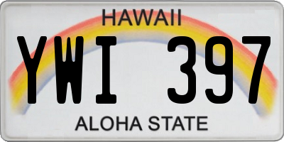 HI license plate YWI397