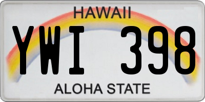 HI license plate YWI398