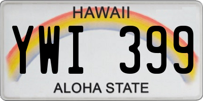 HI license plate YWI399