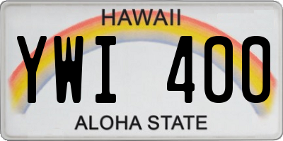HI license plate YWI400