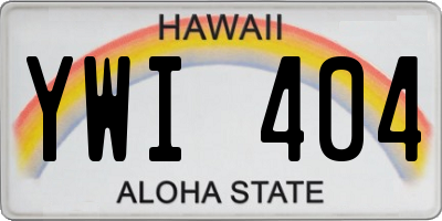 HI license plate YWI404