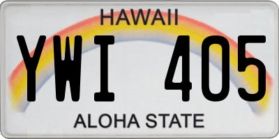 HI license plate YWI405