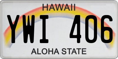 HI license plate YWI406
