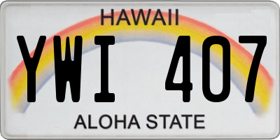 HI license plate YWI407