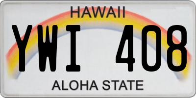 HI license plate YWI408