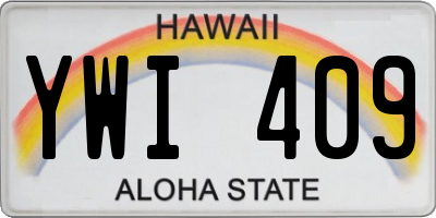 HI license plate YWI409