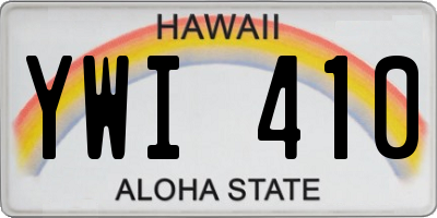 HI license plate YWI410
