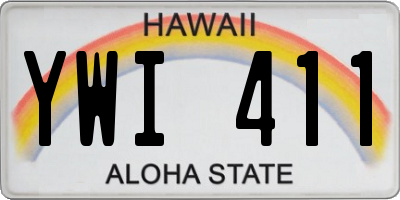 HI license plate YWI411