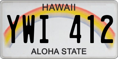 HI license plate YWI412