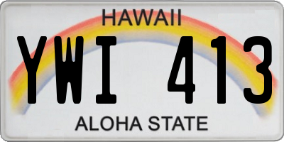 HI license plate YWI413