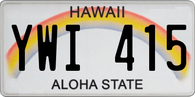 HI license plate YWI415