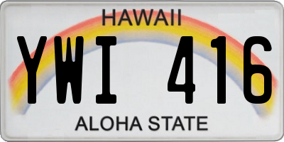 HI license plate YWI416