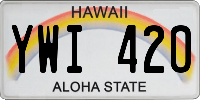 HI license plate YWI420