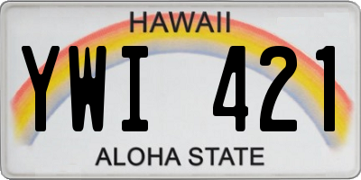 HI license plate YWI421