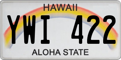 HI license plate YWI422