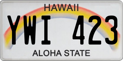HI license plate YWI423