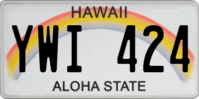 HI license plate YWI424