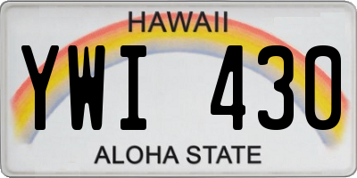 HI license plate YWI430