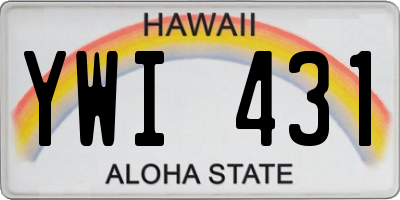 HI license plate YWI431