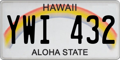 HI license plate YWI432