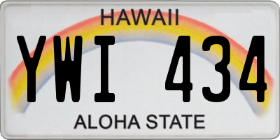 HI license plate YWI434