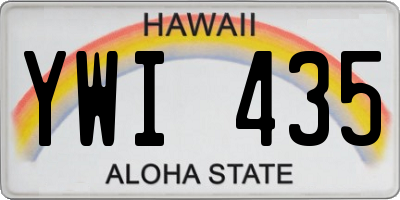 HI license plate YWI435