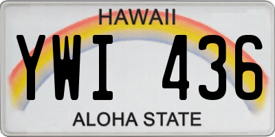 HI license plate YWI436