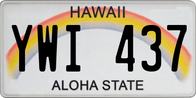 HI license plate YWI437