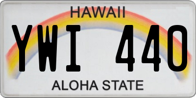 HI license plate YWI440