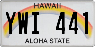 HI license plate YWI441