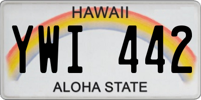 HI license plate YWI442