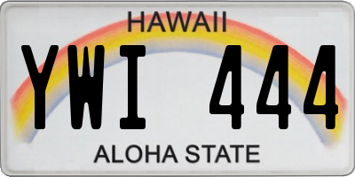 HI license plate YWI444