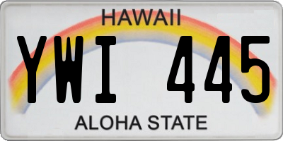 HI license plate YWI445