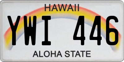 HI license plate YWI446