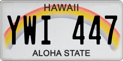 HI license plate YWI447