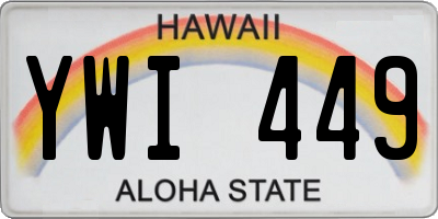 HI license plate YWI449