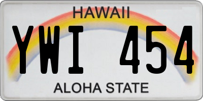 HI license plate YWI454