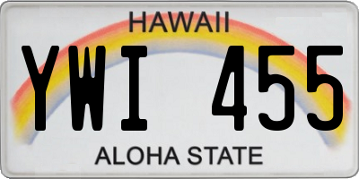 HI license plate YWI455