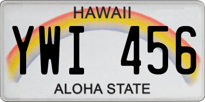 HI license plate YWI456