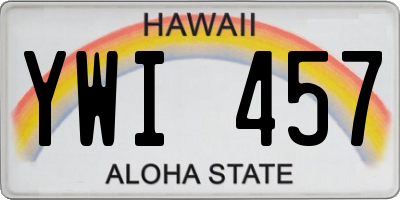 HI license plate YWI457