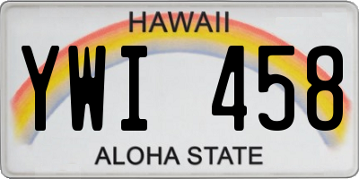 HI license plate YWI458