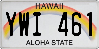 HI license plate YWI461