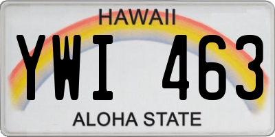 HI license plate YWI463
