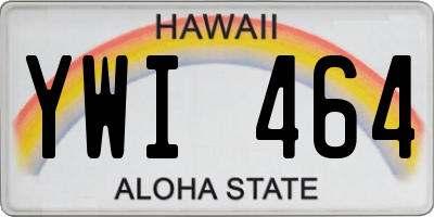 HI license plate YWI464