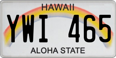 HI license plate YWI465