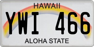 HI license plate YWI466