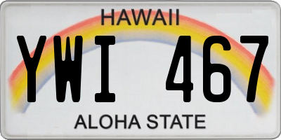 HI license plate YWI467