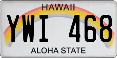 HI license plate YWI468