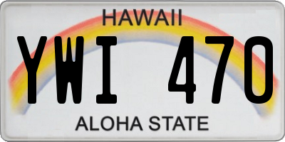 HI license plate YWI470