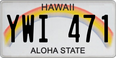 HI license plate YWI471